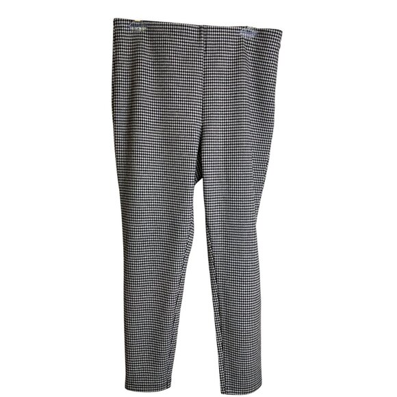 Ann Taylor Pants - Ann Taylor Black & White Houndstooth High-Waist Pants With Side Zipper Size LP